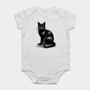 Black cat Baby Bodysuit